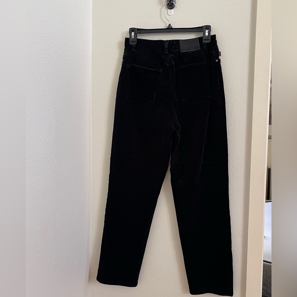 Velvet-Feel Lauren Jeans Co. by Ralph Lauren Women Black Straight Leg Pants